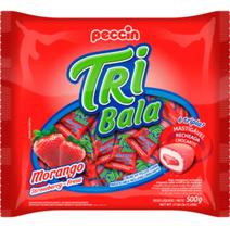 Bala Recheada Tri Bala Sabor Morango 500g Peccin