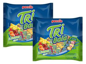 Bala Recheada Tribala 2 Frutas 500g - 2 Pacotes