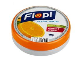 Bala Sem Açúcar Flopi Laranja Lata 40g