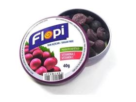 Bala Sem Açúcar Flopi Uva Lata 40g Bala Sem Açúcar Flopi Uva Lata 40g