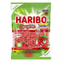 Bala Spaghetti Morango Ácido 75g Vegano Haribo