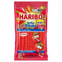 Bala Sticks Morango Acido Haribo 80g Bala Sticks Morango Acido Haribo 80g