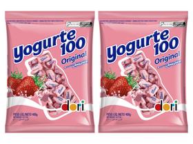 Bala Yogurte 100 Morango Dori 400g - 2 Pacotes