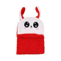 Balaclava Infantil De Inverno Em Veludo Coral Com Desenho De Coelho, Cachecol E Gorro De Pelúcia Com
