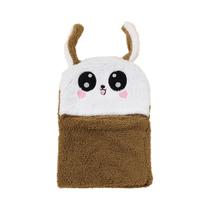 Balaclava Infantil De Inverno Em Veludo Coral Com Desenho De Coelho, Cachecol E Gorro De Pelúcia Com