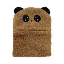 Balaclava Infantil De Inverno Em Veludo Coral Com Desenho De Coelho, Cachecol E Gorro De Pelúcia Com