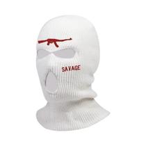 Balaclava Quente De Inverno Com 3 Furos, Máscara Facial Completa Para Esqui, Design De Arma, Gorro