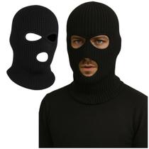 Balaclava Touca Ninja de Lã Térmica Quentinha Para Motoqueiros e Profissionais Táticos (3 Aberturas)