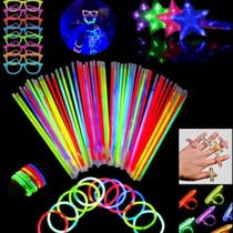 Balada Festas 120 Itens Neon Divertido Óculos Pulseiras Brilha no Escuro Balada Festas 120 Itens Neon Divertido Óculos Pulseiras Brilha no Escuro