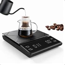 Balança Barista Digital Precisão Antiderrapante Café Especial Com Temporizador Timer Integrado Cronometro Cozinha Expresso 1g até 3kg X MATTE