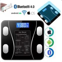 Balança Bioimpedância Completa Preto Vidro App Bluetooth Inteligente Top Balança Bioimpedância Completa Preto Vidro App Bluetooth Inteligente Top