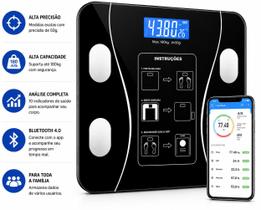 Balança Bioimpedância Digital Com Aplicativo Bluetooth Histórico Gratuito Banheiro Precisão Digital Balança Bioimpedância Digital Com Aplicativo Bluetooth Histórico Gratuito Banheiro Precisão Digital