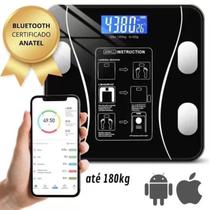 Balança Bioimpedância Digital Corporal Aplicativo Bluetooth 180kg Profissional Banheiro Inteligente Analisador Aparelho