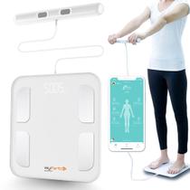 Balança Bioimpedância Digital Corporal Smart App Fitdays 8 Sensores WF03 Balança Digital Corporal Banheiro