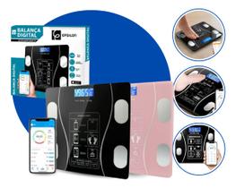 Balança Bioimpedância Digital Preta 180kg App Gratuito P/ Android e Para Ios Bioimpedancia Inbody Pe