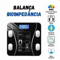 Balança Bioimpedância IMC Digital 180kg Corpo Preto Premium Balança Bioimpedância IMC Digital 180kg Corpo Preto Premium