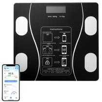 Balança Bioimpedancia Peso Display Digital Aplicativo Celular Smartphone Blutooth IMC Metabolismo Massa Corporal Condicionamento Fisico Saude Cuidado