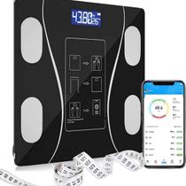 Balança Bioimpedância Profissional Digital Bluetooth Saúde Preta