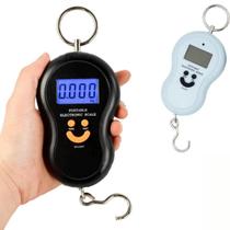 Balança com Gancho Digital de Mão com Pilha Até 50kg Portátil para Mala de Viagem Bagagem Pesca
