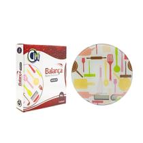 Balança com tampo de vidro decorado redonda 19cmx2cm alta precisão