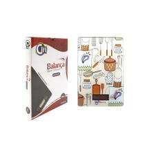 Balança com tampo de vidro decorado retangular 23cmx16cm alta precisão