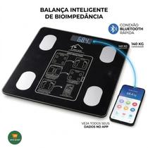 Balança Corporal Bioimpedância Vidro Temperado Com Aplicativo balança bioimpedância digital inteligente bluetooth corporal 140kg banheiro