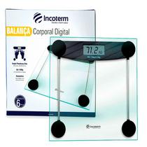Balança Corporal De Banheiro Vidro Transparente Pop Incoterm