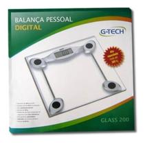 Balança Corporal Digital Academia Banheiro consultório G-tech Glass 200 Transparente Até 200kg