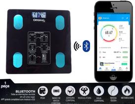 Balança Corporal Nutricionista Bioimpedância Com Aplicativo Bluetooth Peso Analisador Corporal Gordura 140KG - Original Line