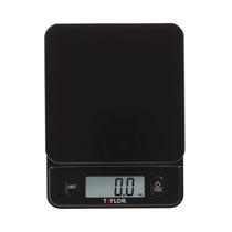 Balança de alimentos Taylor Glass Top, capacidade de 5 kg/11 lb, preta