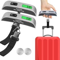 Balança de bagagem digital KAGGKE Travel Portable, 50 kg/110 lb, pacote com 2 Balança de bagagem digital KAGGKE Travel Portable, 50 kg/110 lb, pacote com 2