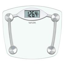 Balança de banheiro Taylor Digital 180 kg/400 lb de vidro transparente