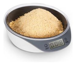 Balança De Cozinha Digital Alta Precisão Eletrônica Nutricionismo Dieta c/ Tigela Bowl Removível Display Grande Botão Touch