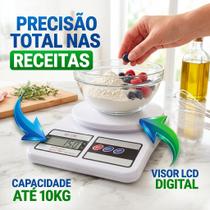 Balança De Cozinha Digital LCD 10kg Com Tara Para Receitas e Dieta Balança De Cozinha Digital LCD 10kg Com Tara Para Receitas e Dieta