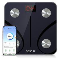 Balança de gordura corporal Bluetooth RENPHO, balança digital de peso, banheiro, analisador inteligente de composição corporal, monitor de saúde sem fio, balança compacta IMC com aplicativo para smartphone, 396 libras