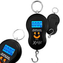 Balança De Mão Portátil Digital Viagem Bolsa Mala Peixe 50kg Preta