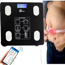 Balança Digital 140Kg Bioimpedância Bluetooth Peso Corporal Banheiro Dieta Academia