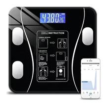 Balança Digital 180kg Com Bluetooth Bioimpedância Preto Balança Digital 180kg Com Bluetooth Bioimpedância Preto