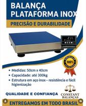 Balança Digital 300kg Plataforma 50x40cm Aferida Inmetro