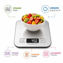Balança Digital Aço Inox Premium 10kg - Leve Portátil E Resistente Para Uso Diário