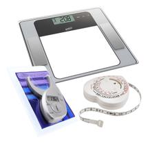 Balança Digital Bioimpedância Adipômetro Fita Métrica Kit Avaliação Física Corporal