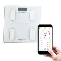 Balança Digital Bioimpedância até 180kg Com Aplicativo Bluetooth Branca - Importway