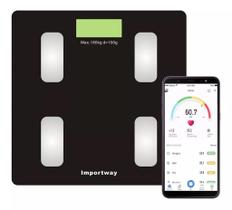 Balança Digital Bioimpedância Com Bluetooth Aplicativo Peso Corporal Gordura até 180kg IWBDBIO001APP Balança Digital Bioimpedância Com Bluetooth Aplicativo Peso Corporal Gordura até 180kg IWBDBIO001APP