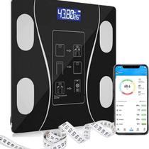 Balança Digital Completa Preto Vidro Bluetooth Bioimpedância App 180kg Top