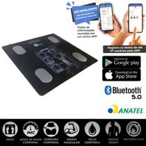 Balança Digital Corporal Bioimpedancia Aplicativo Bluetooth 180 Kg - SQ - Só Qualidade
