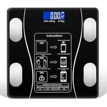 Balança Digital Corporal Bioimpedância Aplicativo Bluetooth Vidro e visor LCD Peso máximo 180kg.