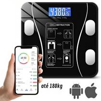 Balança Digital Corporal Bioimpedância Banheiro 180 Kg Pilhas Inclusa