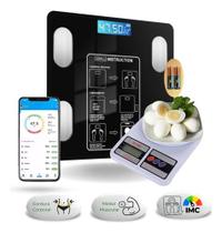 Balança Digital Corporal Bluetooth Profissional + Balança De Cozinha precisão 10kg