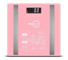 Balança Digital Corporal com Bioimpedancia Mede 6 Servicos Rosa