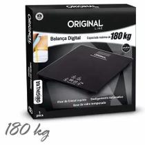 Balança Digital Corporal de Vidro Banheiro Preta Até 180kg Alta Precisão Original Line Balança Digital Corporal de Vidro Banheiro Preta Até 180kg Alta Precisão Original Line